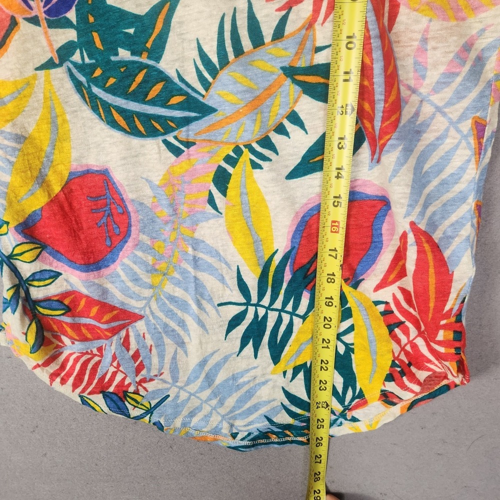 Rachel Zoe Lot Of 3 100% Linen Tropical Leaf Print Tops Size M-L Multicolor - Picture 16 of 16